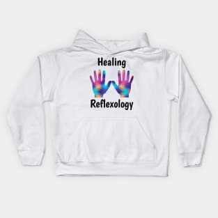 Healing Reflexology (black text) (hands) Kids Hoodie